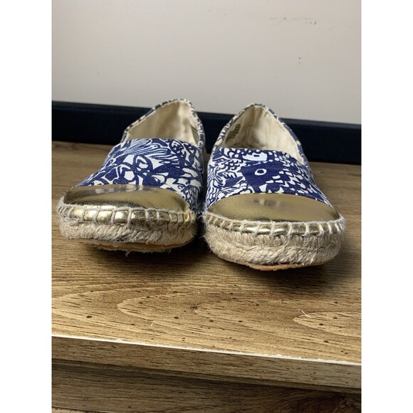 LILLY PULITZER  X Target Espadrilles Flats Size 7.5 Women’s Blue Nautical READ - Picture 4 of 14